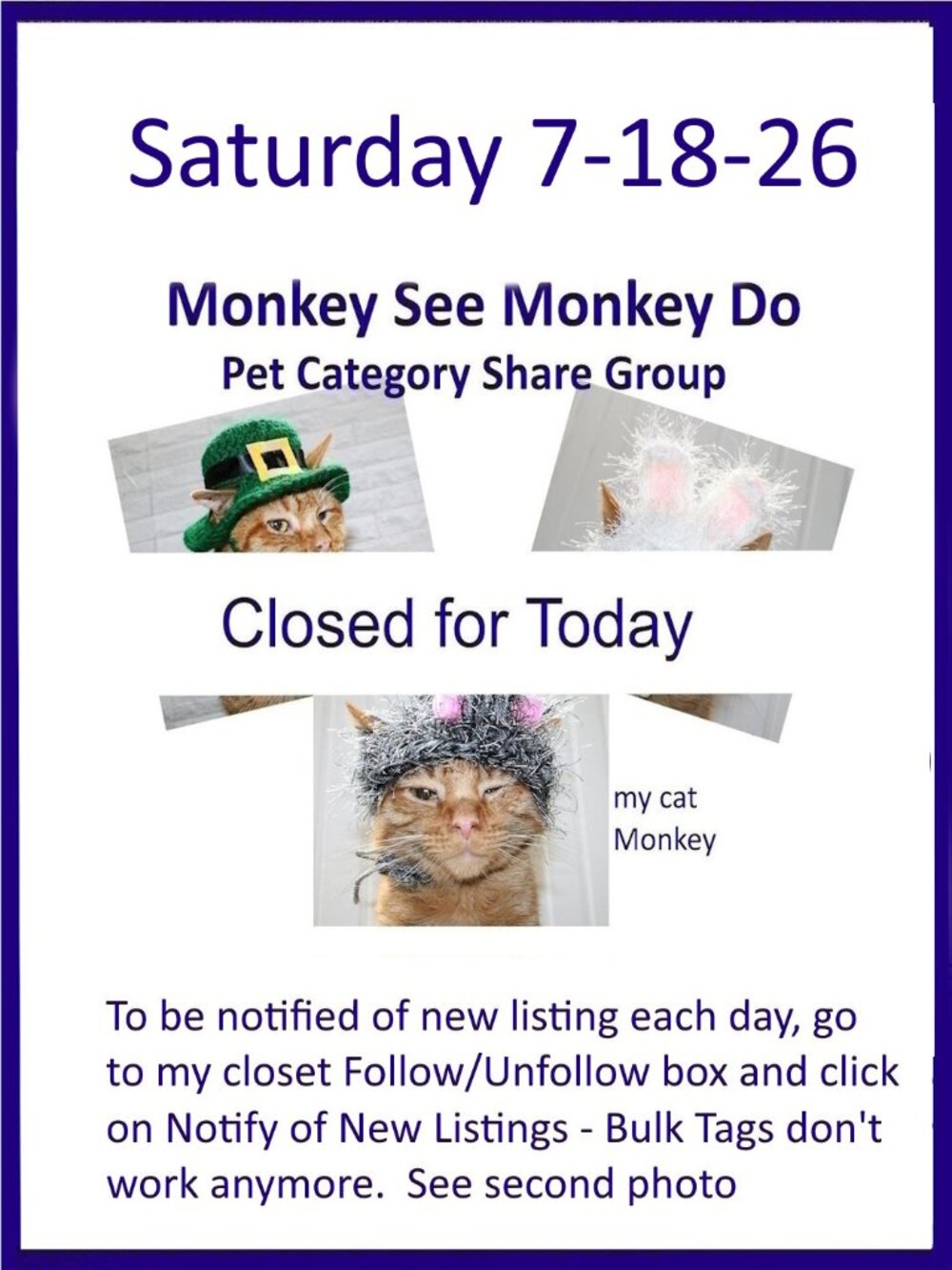 Saturday 7-18-26 Dog Cat Small Animal Pet Share Discussion Group